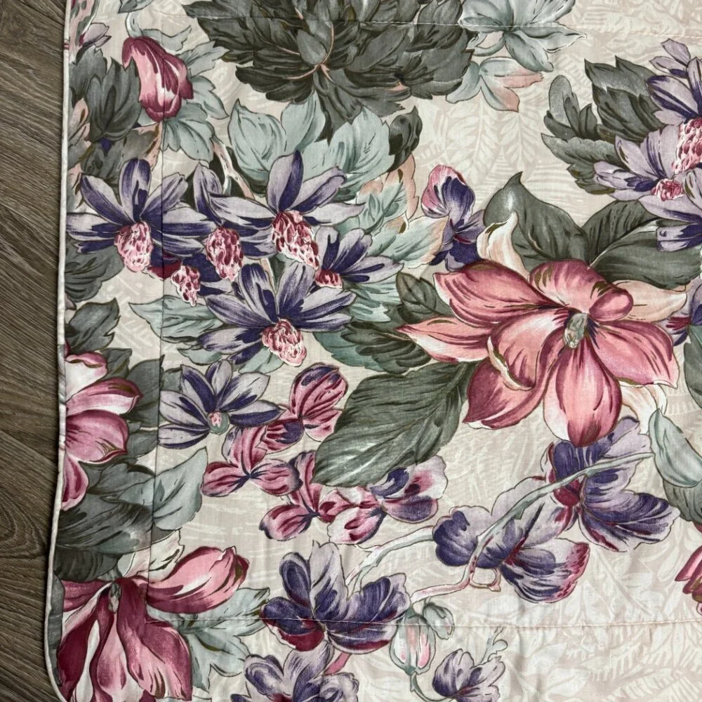 Set 2 Vintage CROSCILL Home Fashion Floral Pillow Cases Standard